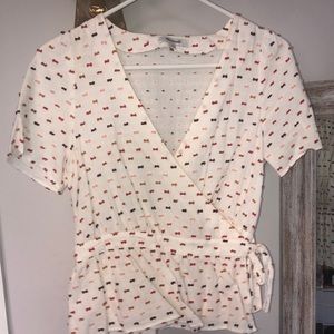 Madewell Peplum top with tie on the side